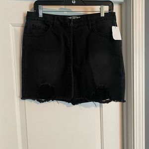 Charlotte Russe Refuge Distressed black skirt